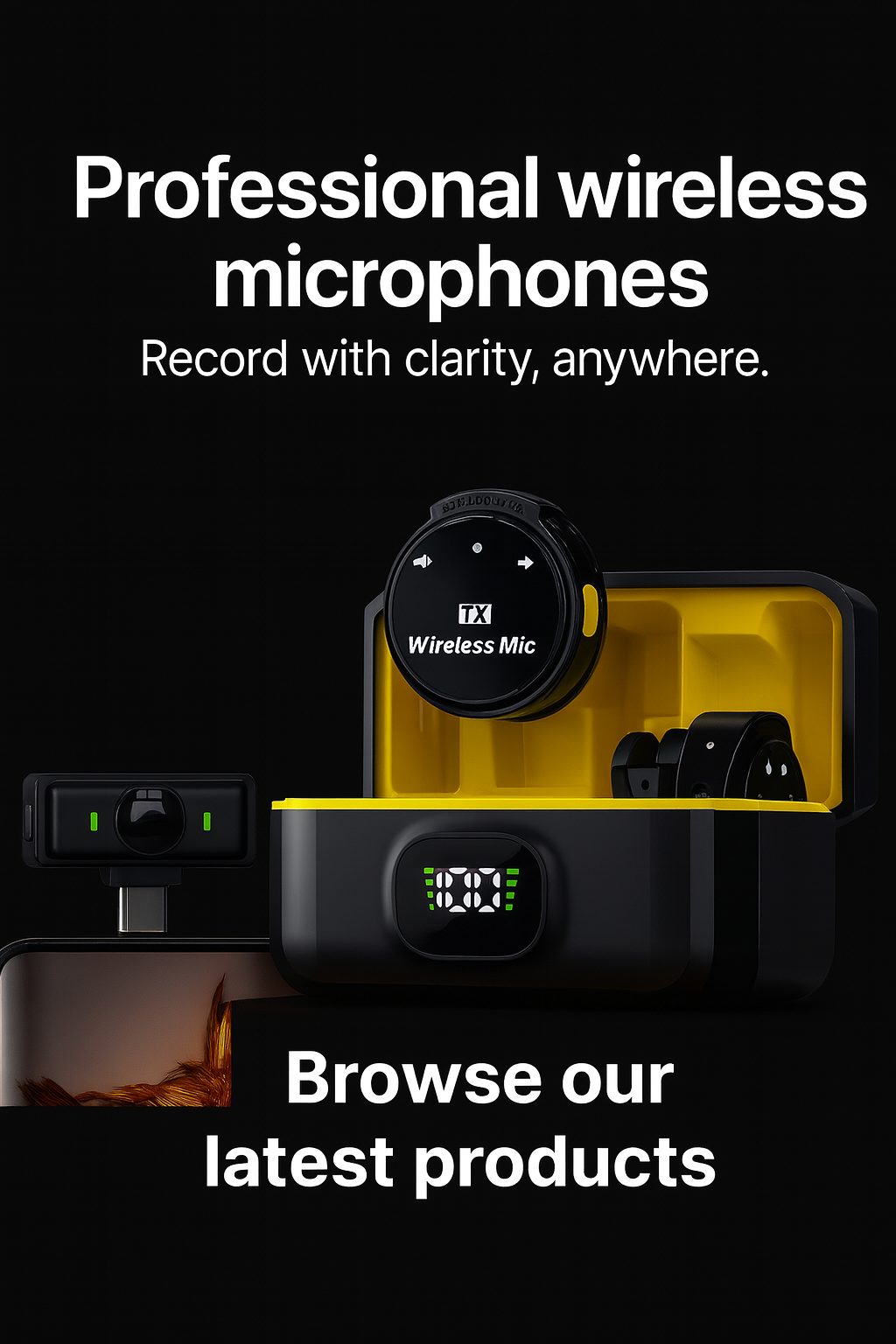 Wireless Lavalier Microphone – Noise Cancelling (iOS/Type-C)