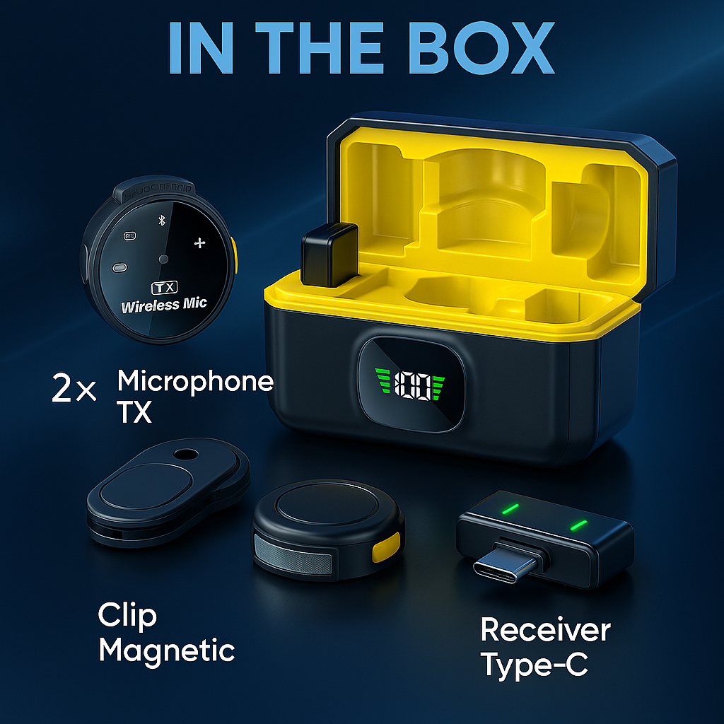Wireless Lavalier Microphone – Noise Cancelling (iOS/Type-C)